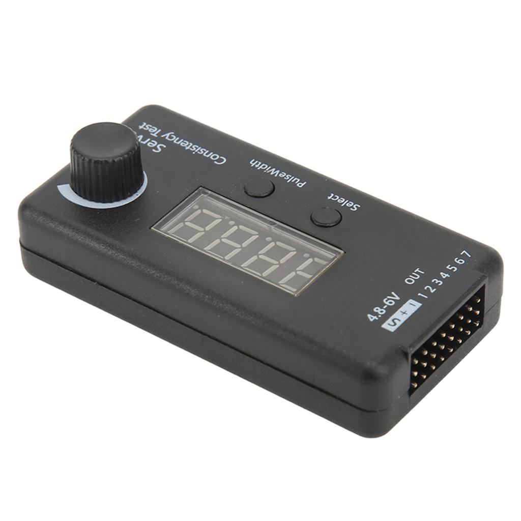 Digital Servo Tester 3 Modes High Accuracy Black Plastic Servo Consistency Tester for RC Helicopter DC 4.8-6V