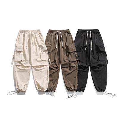 Neue lockere Cargohose mit weitem Bein von Fallschirmjägern, Frühlingsmodemarke, Hose im Multi-Pocket-Stil für Männer