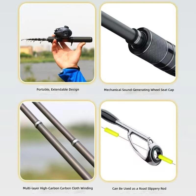 Sensitive Glass Fiber Telescoping Fishing Rod For Both Beginner And Experienced Anglers Comfortable Travel Fishing Poles