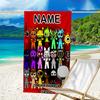1pc SPRUNKI1 Beach Towel with Custom Name, Beach/Swimming/Bath/Picnic/Camping Towel, Suitable for Seaside Beaches