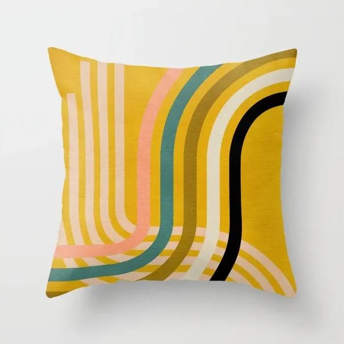 Nordisches Wohnzimmer Morandi abstrakter Stil Heimdekoration Sofakissenbezug