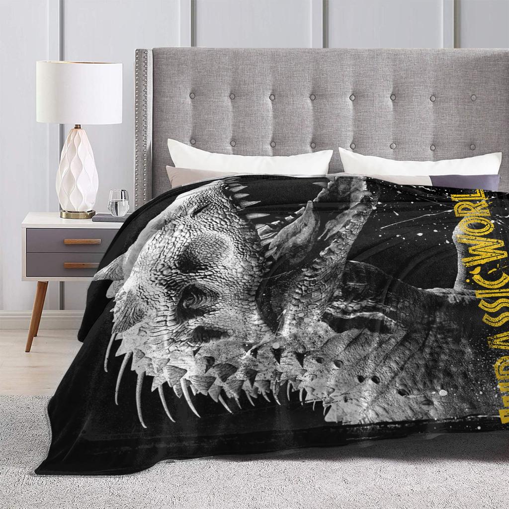 Jurassic World Indominus Rex Blanket  Warm Print Plush Throw Blanket For Home Decor Picnic Flannel Bedspread Bed Cover