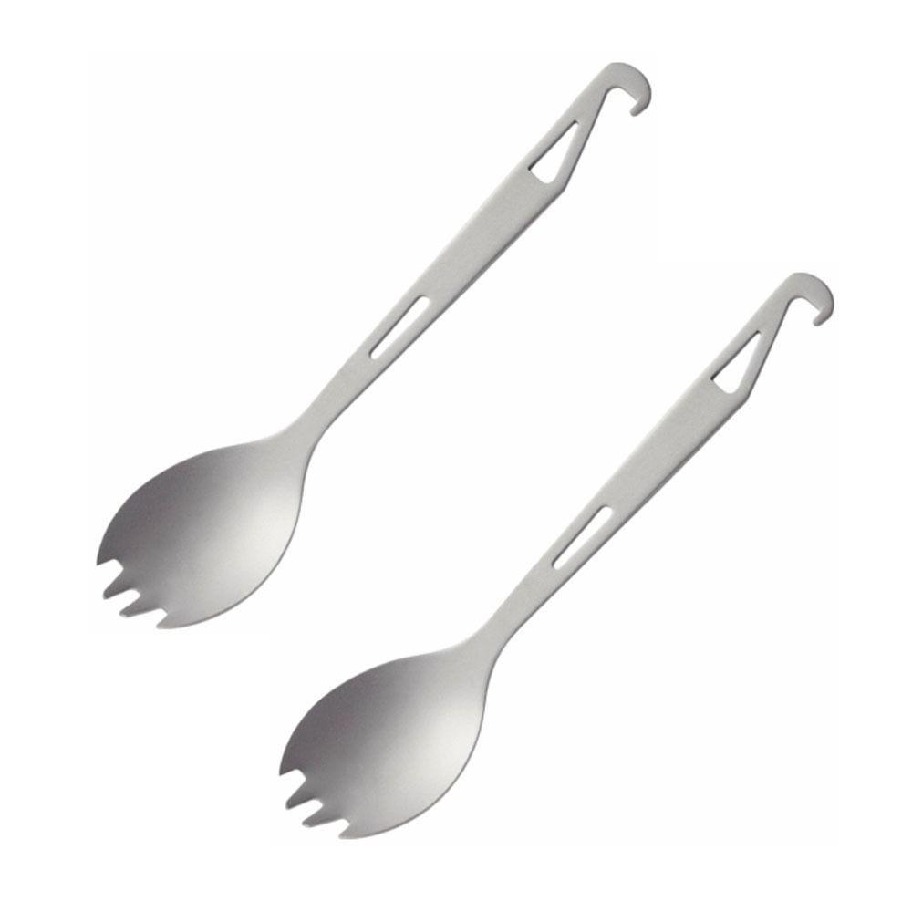 2 Pcs 3-in-1 Pure Titanium Spork With Bottle Opener Lightweight Spork Titanium Spork For Travel