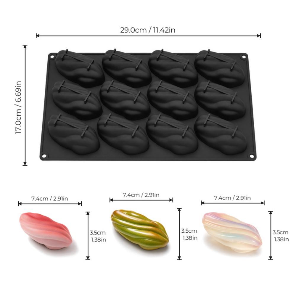 Portable 3D Mousse Cake Mold Pistachio-shaped Non-Stick French Dessert Mold Non-toxic Flexible Jelly Pudding Mold Cake Making