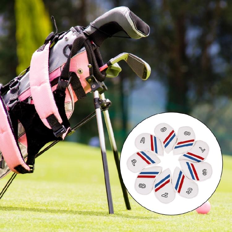 9Pcs Golfs Iron Head Protective Cover PU Leather Waterproofs Golfs Iron Head Cover Golfs Accessories Gifts for Golfers