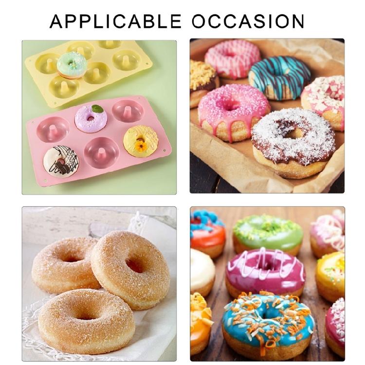 Nonstick Doughnuts Pans 6 Cavity Dessert Cake Silicone Molds Kitchen Baking Biscuits Molds Muffins Cupcakes Making Tray