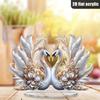 2D Flat Acrylic Swan Desktop Decoration, with Base, Suitable for Wall Decoration, Porch, Room, Villa, Accents Home, Hallway, or Workplace - Rustic Far