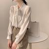 Bowknot White Shirt Women's Long Sleeved Spring Blouse Professional Interview Formal Shirt
