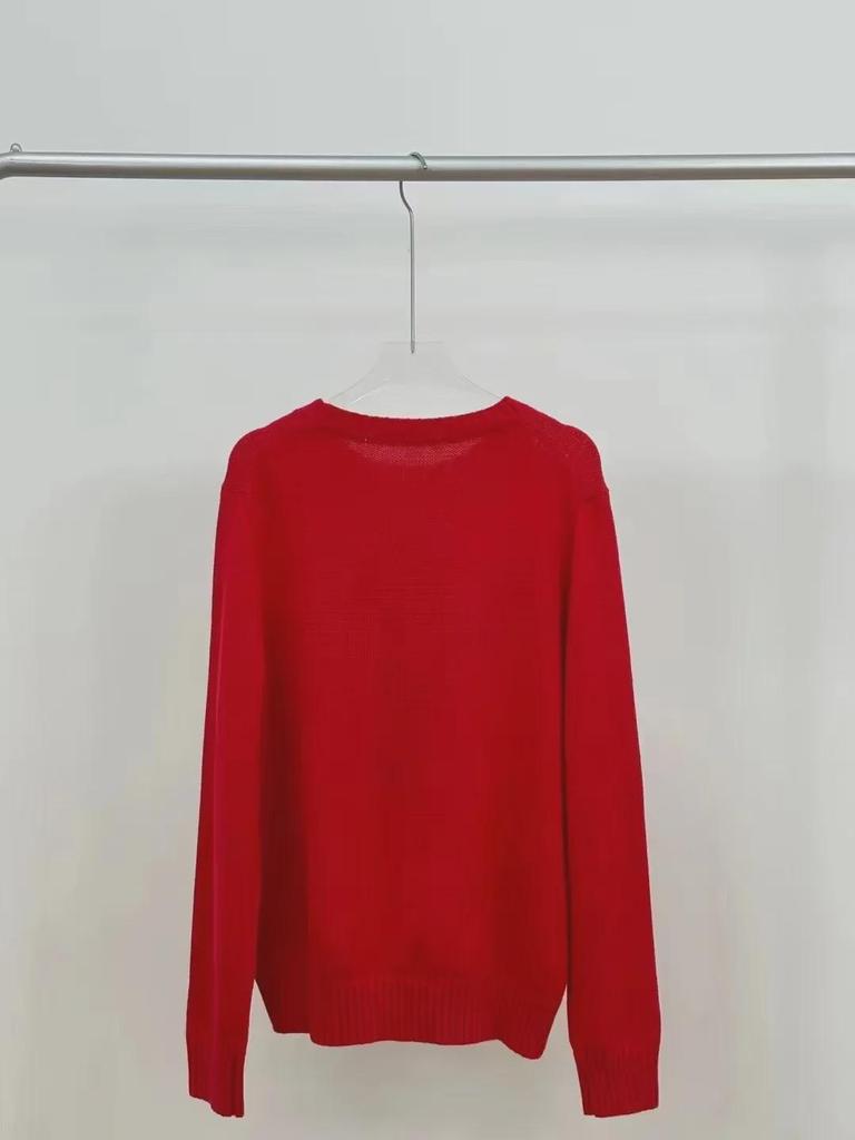 R's Klassiska Retro Röd Björn Tröja för Kvinnor – Festlig och Trendig