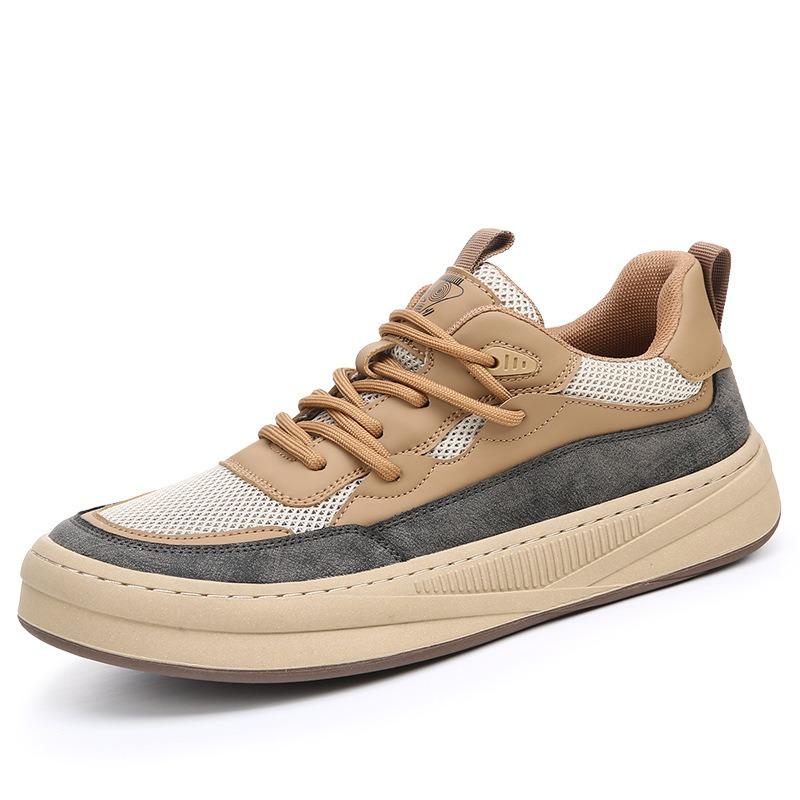 Men's shoes summer new versatile wide head thick baseplate shoes men's breathable mesh non-slip sports casual shoes men's