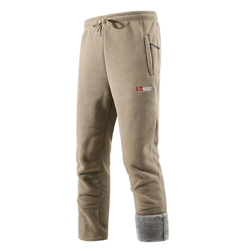 Global Finds Heren Sherpa Fleece Lamswol Broek 2025 - Verdikt voor Herfst/Winter M kaki