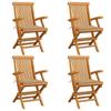 Day and Night - Day and Night Garden Chairs 4 Units Solid Teak Wood with Beige Cushions