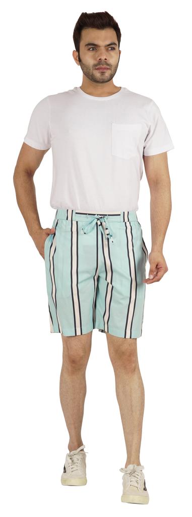 Inkmeso Casual Cotton Printed Shorts For Men’s Summer Elastic Waist Classic Everyday Shorts