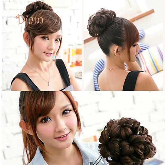 Fetong ondulat ondulat păr sintetic coc acoperă perucă clipă perucă scrunchie extensii de păr