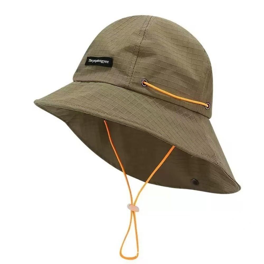 New Neck-protecting Bucket Hat Adjustable UV Protection Summer Drawstring Bucket Cap Wide-brimmed Casual Sun Protection Hat
