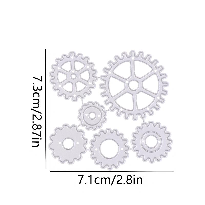2Pcs Steampunk Gear Metal Cutting Dies For Scrapbooking Diy Clipart Photo Decoration Papercraft Cutter Die Mold Metal Stencil