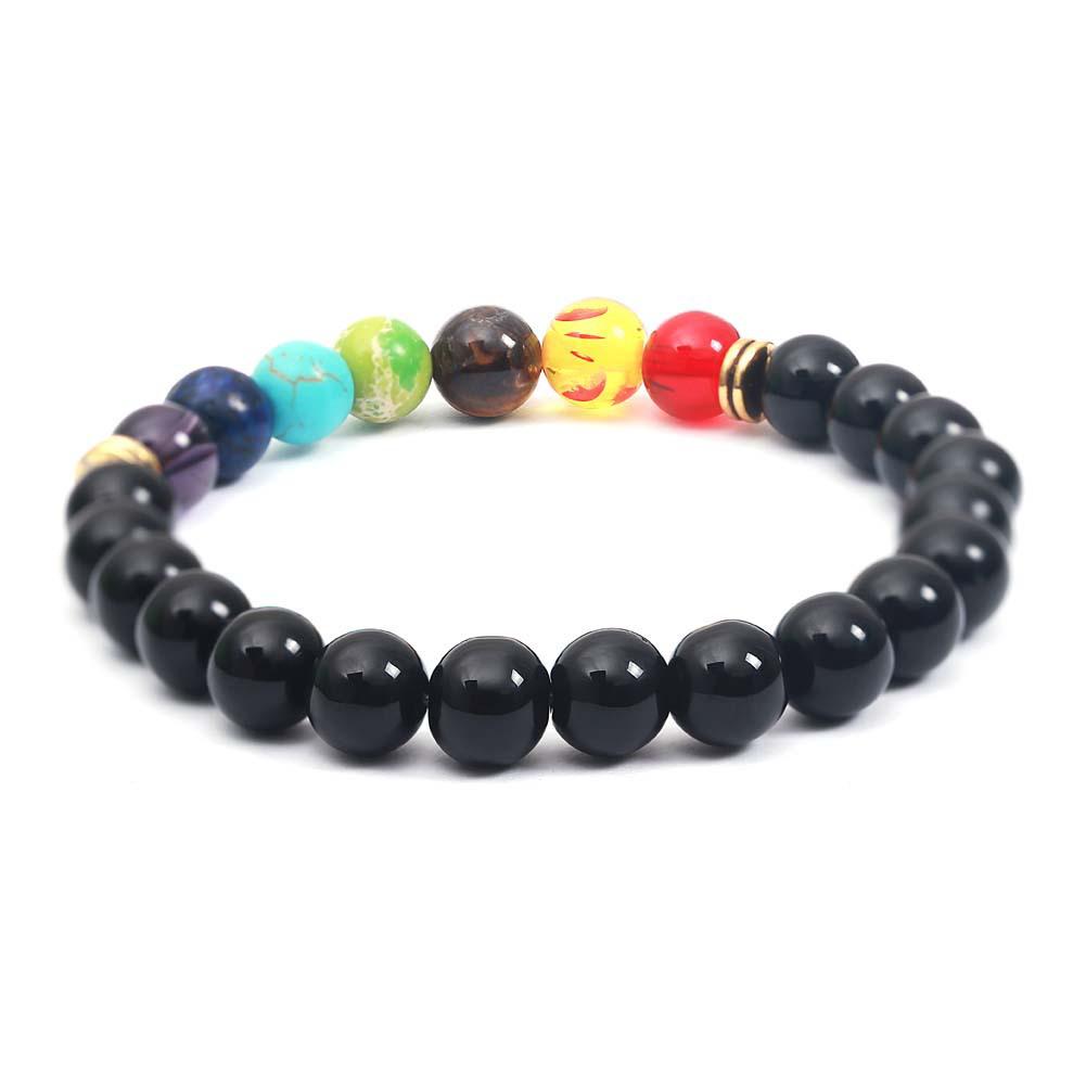 Colorful Lava Stone Beaded Bracelet with Palm and Peach Heart Pendants for Men and Women
