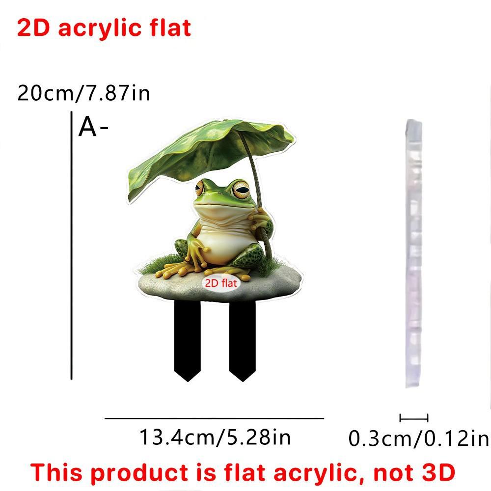 New Frog Duck Turtle Animal 2D Flat Acrylic Courtyard Garden Home Decoration Floor Plug