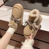 Fashion Women's Fashion Flat Snow Boots Winter New Round Head Suede Front Strap Non-slip Comfortable Thick Soled Cotton Shoes