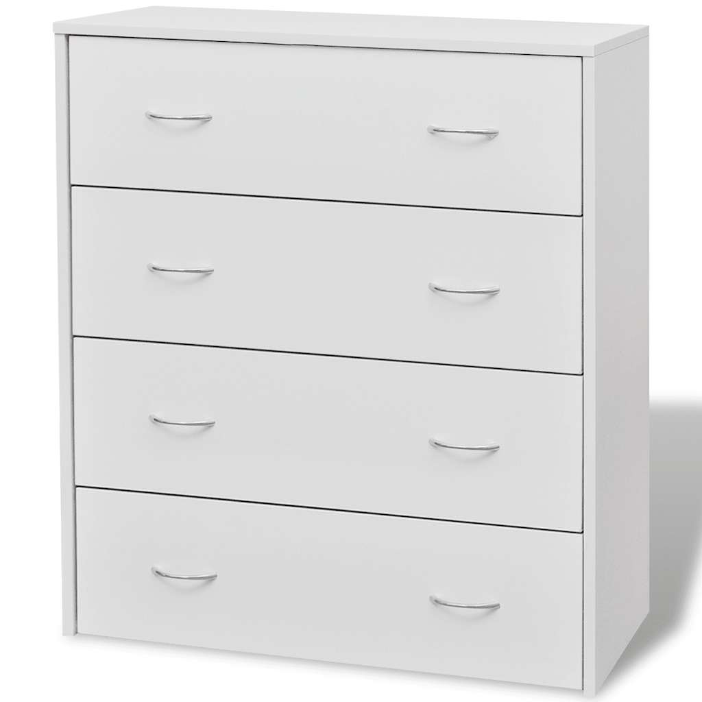 Comodino a 4 cassetti 60*30,5*71 cm Bianco