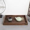 Siawadeky Wooden Tray with Handle, Natural Rectangular Plate, Tabletop Storage for Tea and Coffee, Large Capacity, Multifunctional Kitchen Tray for