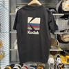Luksusowa męska koszulka z krótkim rękawem Kodak, letnia moda, trend, oversize, uliczna, bawełna z nadrukiem, oddychająca, stylowa, wygodna koszulka