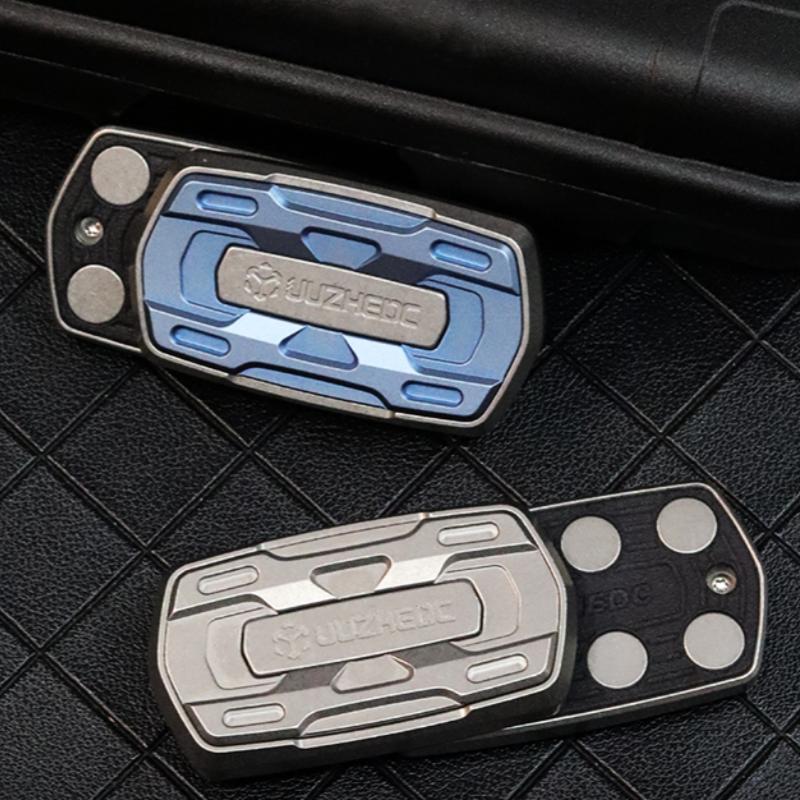 Edc Juzhen Unlimited Fidget Pushing Slider Anxiety Stress Relief Crisp Sound Metal Spinner Decompression Fingertip Push Card Toy