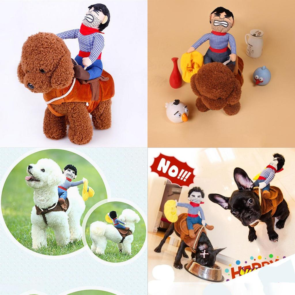 Premium Quality Funny Riding Horse Cowboy Pet Dog Costume For Halloween Parties