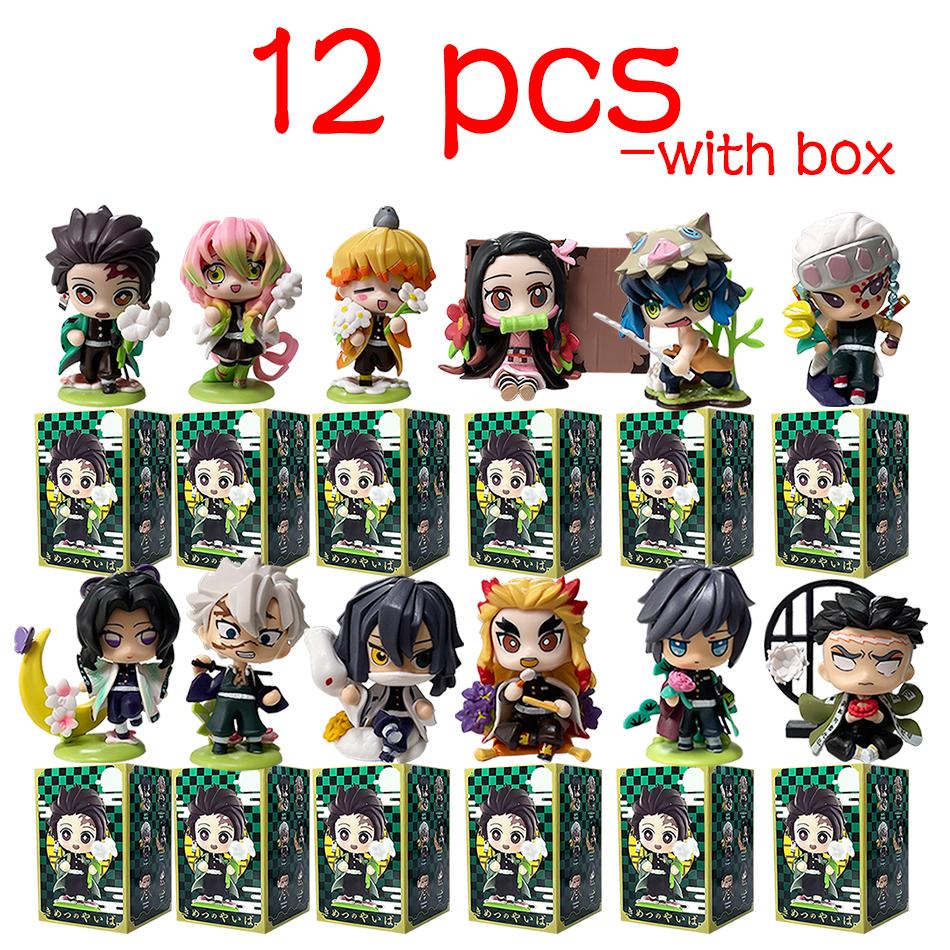 Demon Slayer Tanjiro Kamado Nezuko anime çizgi film figürü kör kutu yaratıcı kişiselleştirilmiş heykel model süs eşyası sürpriz hediye kutusu