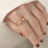 Stainless Steel Smooth Open Irregular Ring for Women Fashion Gold Color Geometric Waterdrop Ring Party Couple Rings Jewelry Gift