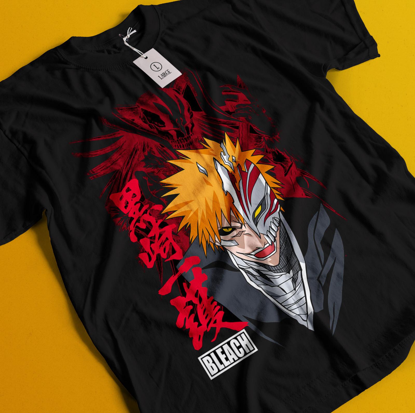 

Bleach Anime Tshirt Ichigo Bankai T-Shirt Mens Womens Tees Top Aizen Yhwach Tee Zaraki Kenpachi Shirt 2XL