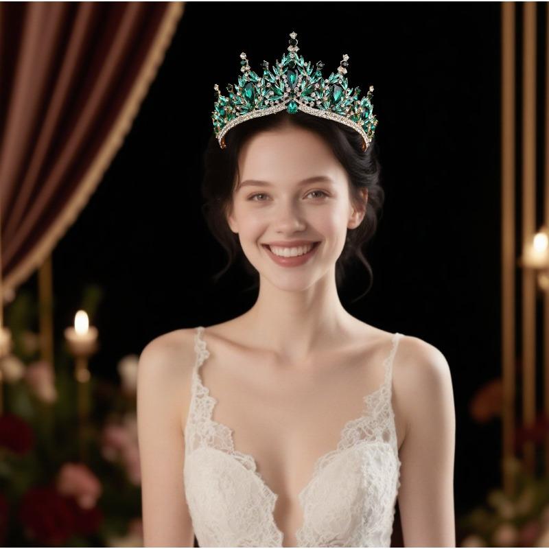 

Барочная тиара головной убор для невест Высококлассный головной убор Супер сверкающая вода бриллиант принцесса волосы тиара Аксессуары для свадебного платья и вечернего платья