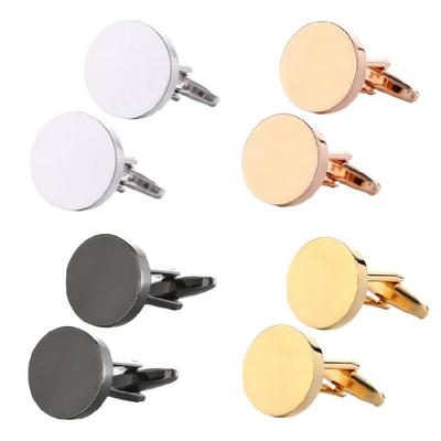 Round Cufflinks For Men Shirts Work Uniform Metal Cufflinks Decorative Shirt Cufflinks Cuffs Clip for Business Meeting