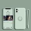 Metal Ring Holder Liquid Silicone Case For Huawei P40 P30 P20 Mate 20 30 Pro Lite Kickstand Nova 5T 6 7 SE Pro Honor 20S Cover