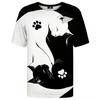 Summer Round Neck 3D Animal Cat Graphic Print Top Fashionable Casual Short Sleeved Men's T-shirts