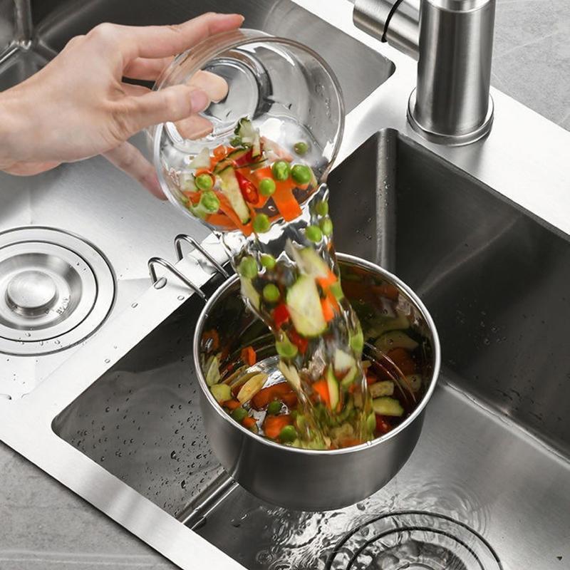 Stainless Steel Sink Drain Strainer Basket Multifunction Kitchen Food Catcher Vegetable Fruit Colander For Filter Kitchen Waste