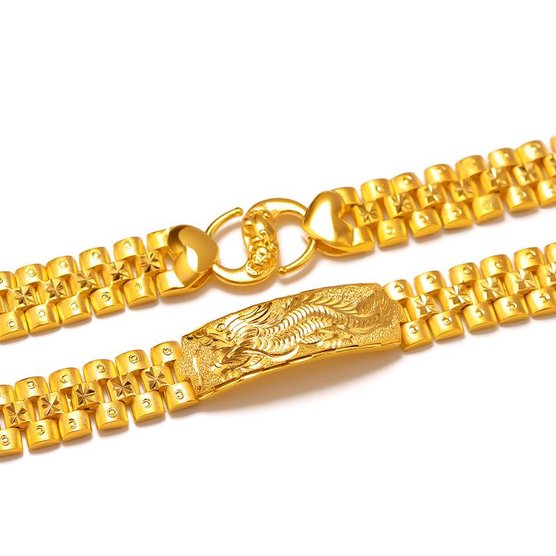 Luxury 24K 9999 Pure Gold Real Gold Dragon Bracelet Men's Large Bracelet