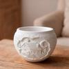 Carved Landscape Animal House Silicone Vase Mold Diy Candle Cup Plaster Storage Jar Home Decoration
