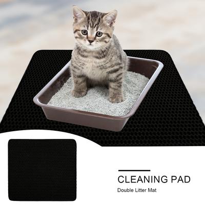 Double Layer Cat Honeycomb Litter Mat Non-Slip Urine Proof Kitty Litter Mat Waterproof Washable for Scatter Control