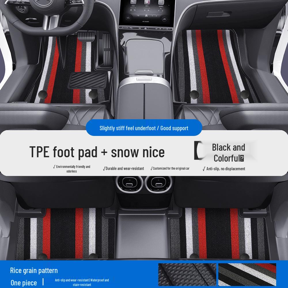 Compatible TPE Floor Mats & Door Sill for Mercedes-Benz A, C, E-Class, L, GLA, GLB, GLC - Full Coverage