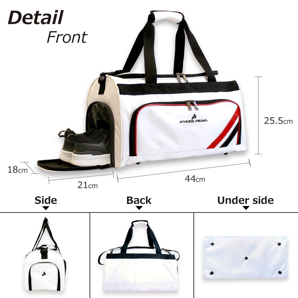 PYKES PEAK 30L Waterproof Boston Bag for and with Shoe for Men and Women Sports, Golf, Gym, Travel, Pocket,