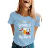 Oktoberfest Letter Print T-Shirt for Men Women, Casual Short Sleeve Tee