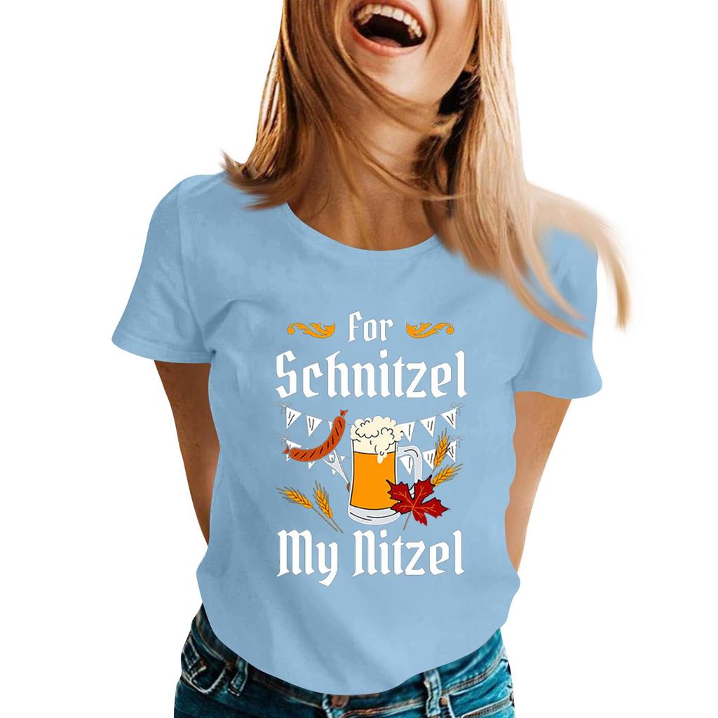 Oktoberfest Letter Print T-Shirt for Men Women, Casual Short Sleeve Tee