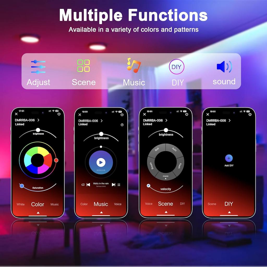 Nexillumi 32.8FT Neon LED Rope Lights IP67 Waterproof LED Lights for Bedroom Flexible LED Light Strip with Remote and APP Control RGB Lighting Strip