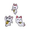 Japanese Lucky Cats Charm Metal Pin Elegant Cartoon Design Brooch For Clothing Bags Fashionable Accessory