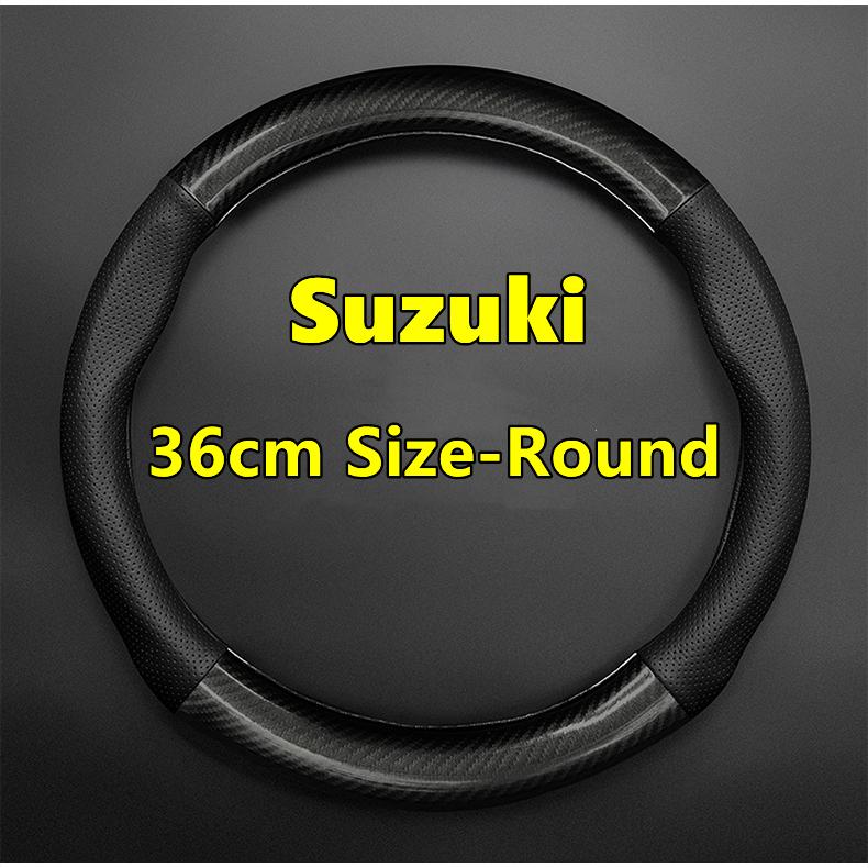 Car Steering Wheel Cover Leather Carbon Fiber For Suzuki Ignis Trail 2016 Adventure 2018 1.2L CVT