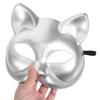 Leere Plastik-Katzenmaske für DIY-Halloween-Dekoration Bemalbar Leichte Halbgesichts-Cosplay-Maskerade-Maske Bastelbedarf