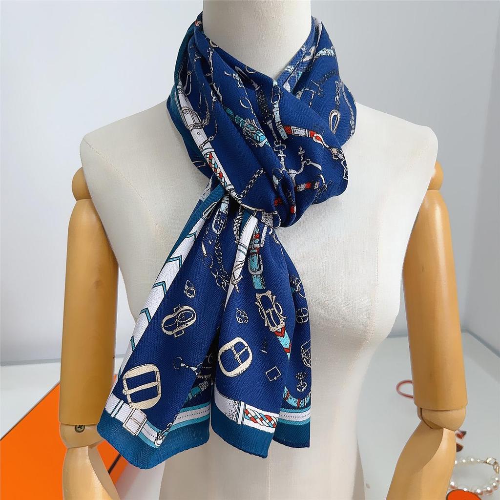 Herringbone Velvet Scarf: Winter, Versatile, Thickened, Hand-Rolled Edges, Small & Long