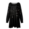 Fashionable Ladies Star Print Autumn Long Sleeve Casual Loose Dress