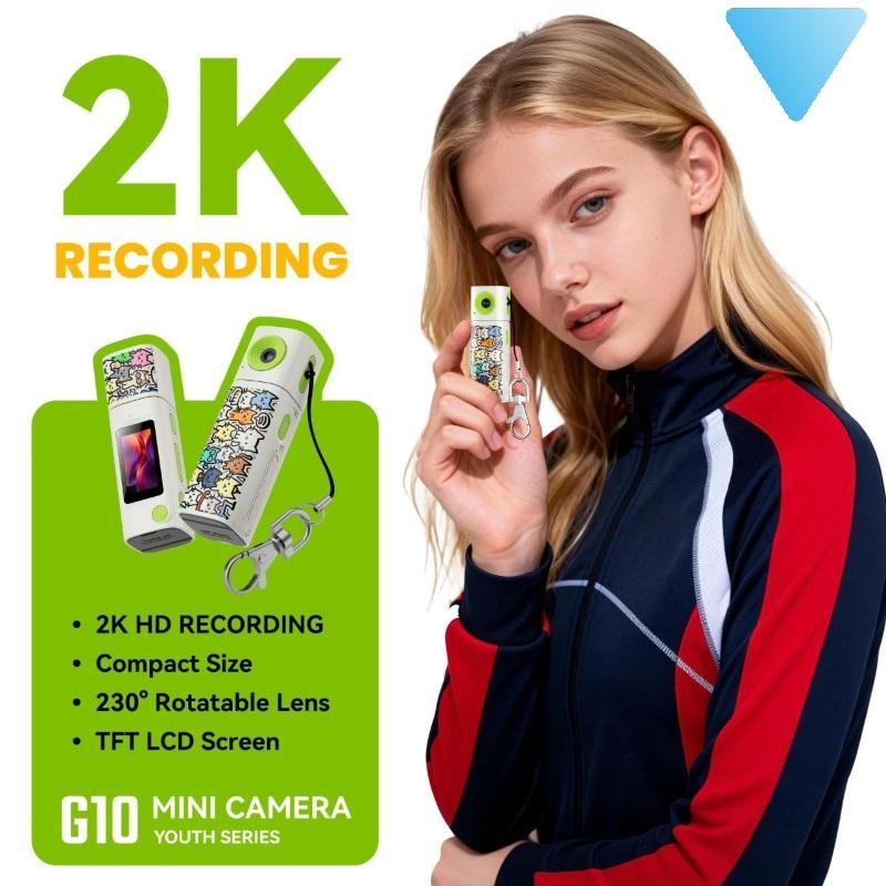 Action Camera 2K HD Portable Sports Camcorder for Students Outdoor Photography Video Long Battery